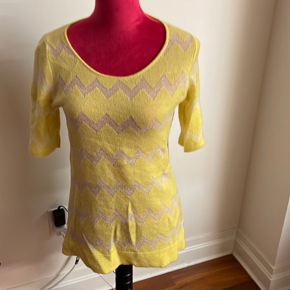 Bergdorf Goodman cashmere sweater short sleeve made in Italy